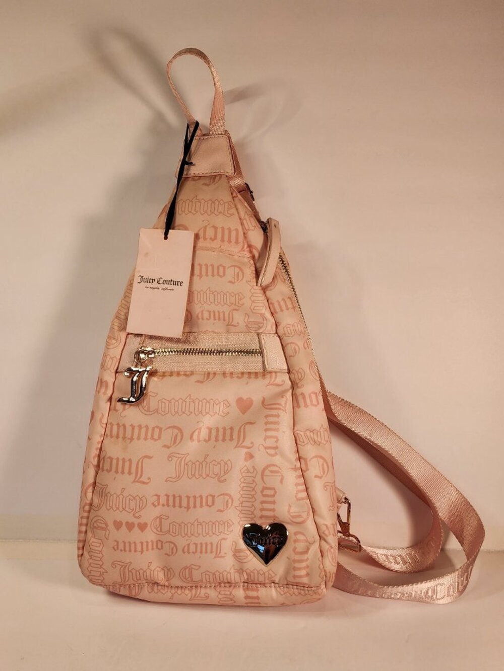 NWT Juicy Couture Material Girl Sling Backpack in Powder Blush
